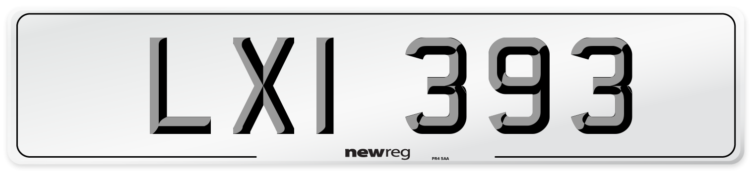 LXI 393 Number Plate from New Reg